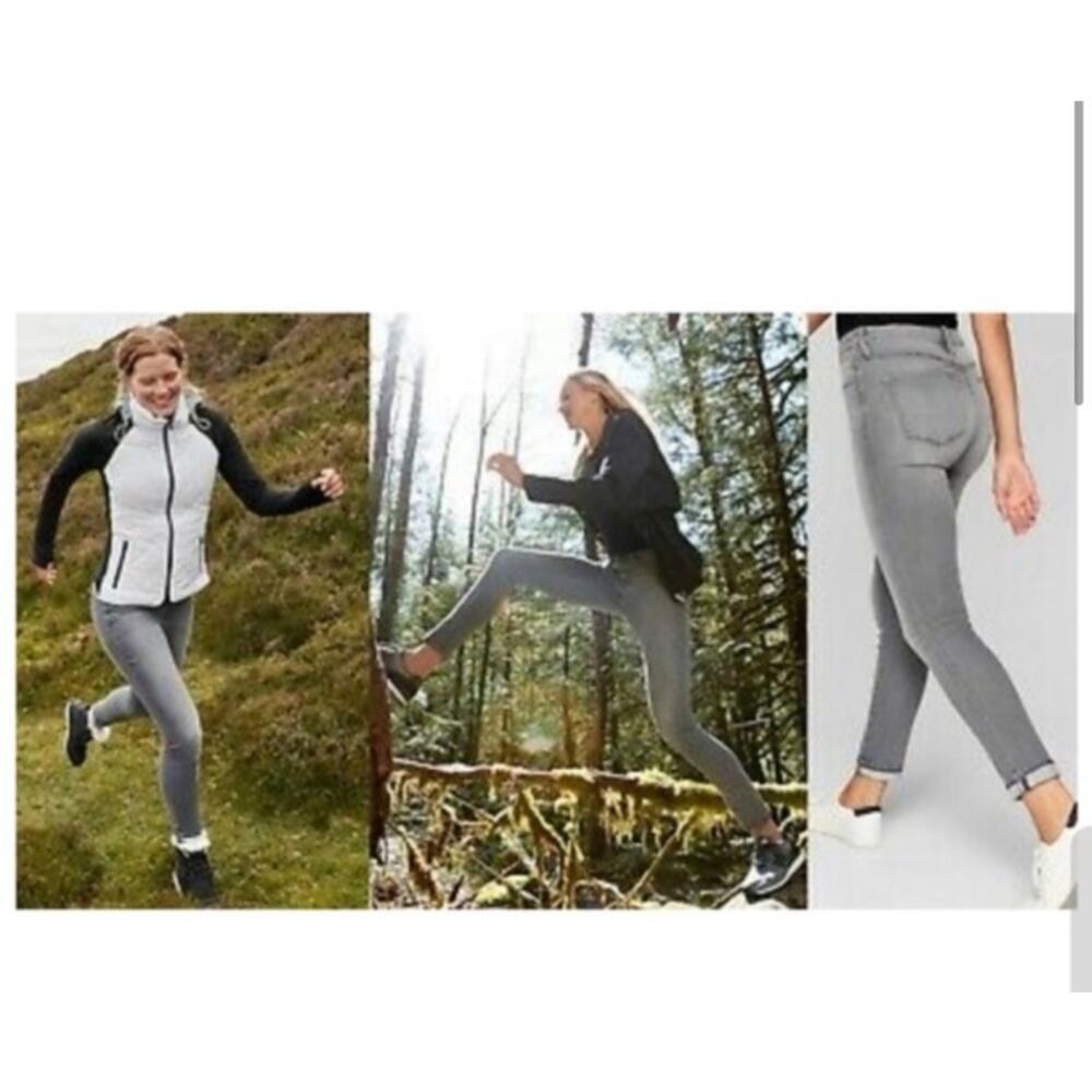 Athleta Sculptek Skinny Jeans, Hi Rise, Gray, Size 6
